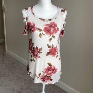 Floral off the shoulder shirt
